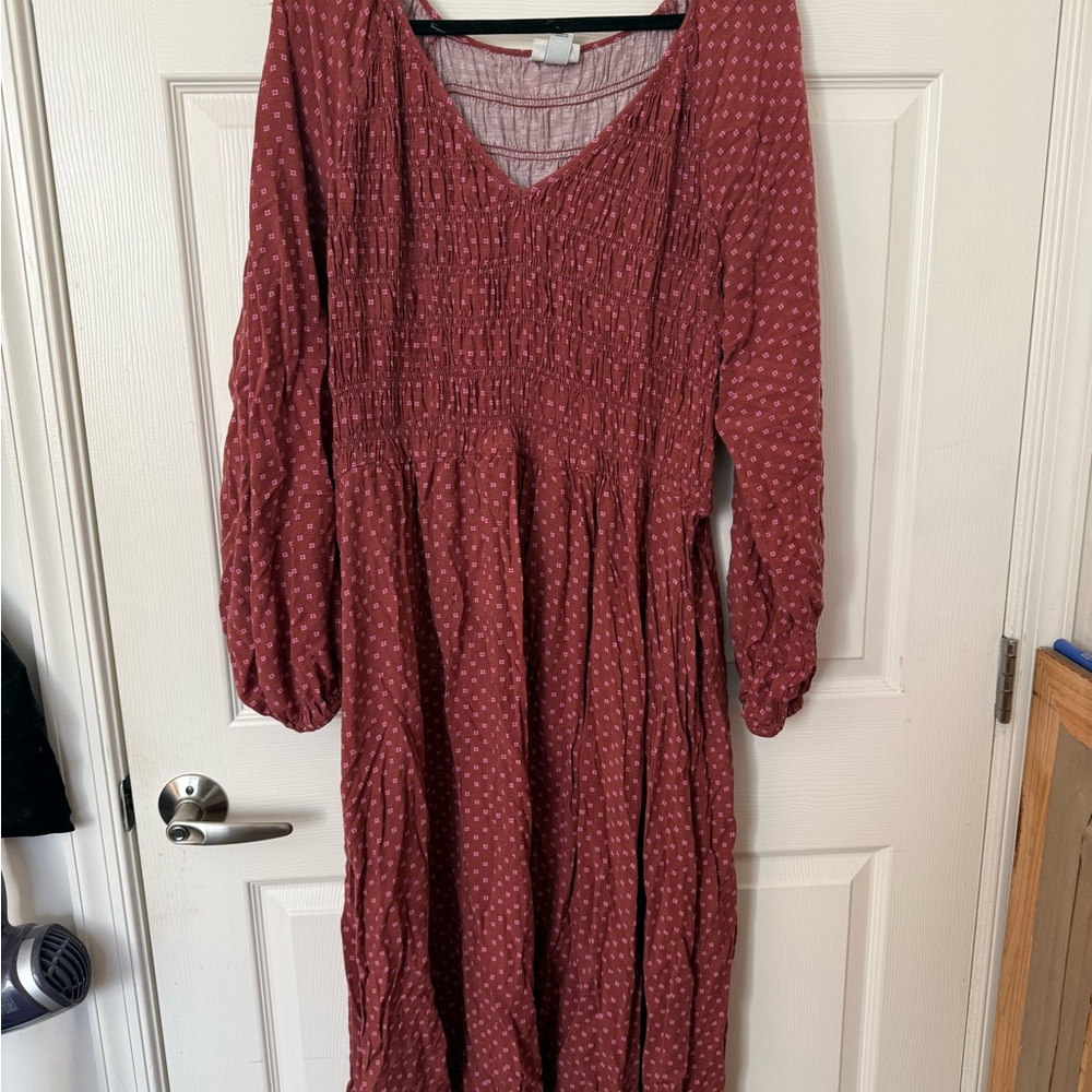 Ava & Viv Maroon Long Sleeve Dress